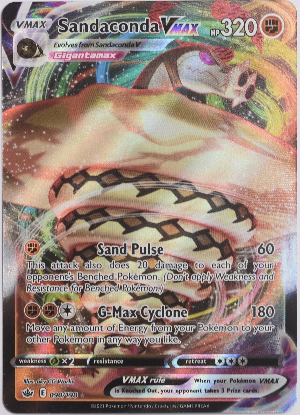 Pokémon Card TCG Sandaconda VMAX Sword & Shield - Chilling Reign 206/198 Holo