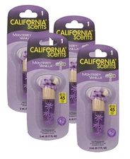 California Scents Air Fresheners Hanging Vial Necklace-Monterey Vanilla, 4 Packs