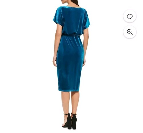 Kensie Women's Cocktail Dress Teal Green Velvet Dress size XS - Picture 2 of 4
