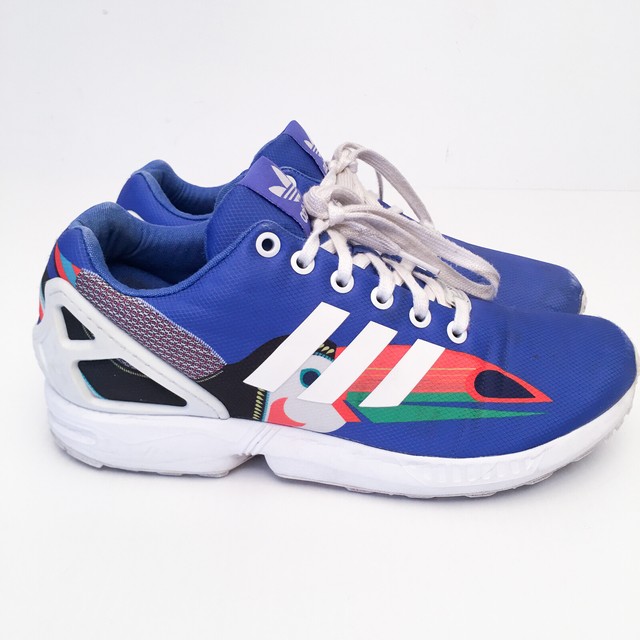 blue adidas flux trainers