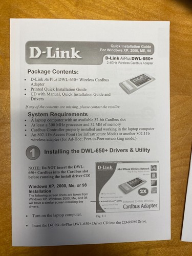 D-Link airplus wireless adaptor DWL-650+ - 第 3/8 張圖片