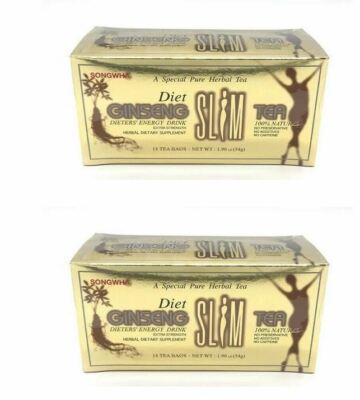 2 Boxes Diet Ginseng Slim Tea 18 Tea Bags Dieter Energy Drink Extra Strength