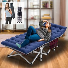 SLSY Folding Camping Widen Bed Outdoor Travel Sleeping Military Cot w/Mattress