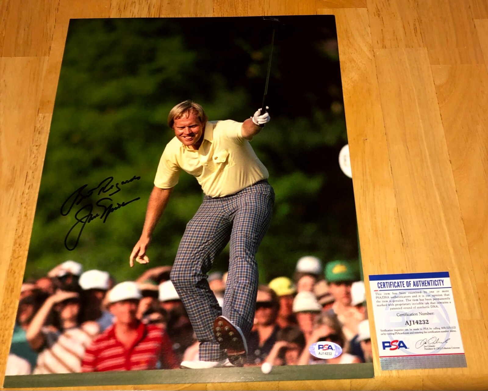 Jack Nicklaus Autographed Signed Golden Bear Golf 11x14 Photo PSA B 