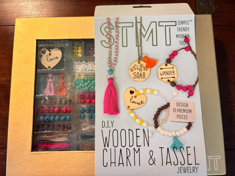 STMT D.I.Y Wooden Charm & Tassel Jewelry Making Kit- New