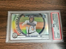 JASSON DOMINGUEZ 2020 BOWMAN TOP 100 #BTP-53 YANKEES (ROOKIE REFRACTOR) PSA 10