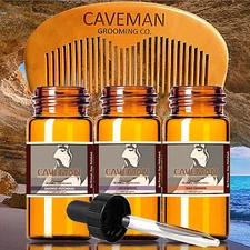 Hand Crafted Caveman™ 3 Scents Hippie Beard Oil beard conditioner + FREE Comb