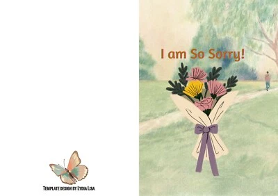 5 Template Folded card Design " Sorry" 10.5 x 14.8 cm - Image 1 of 4