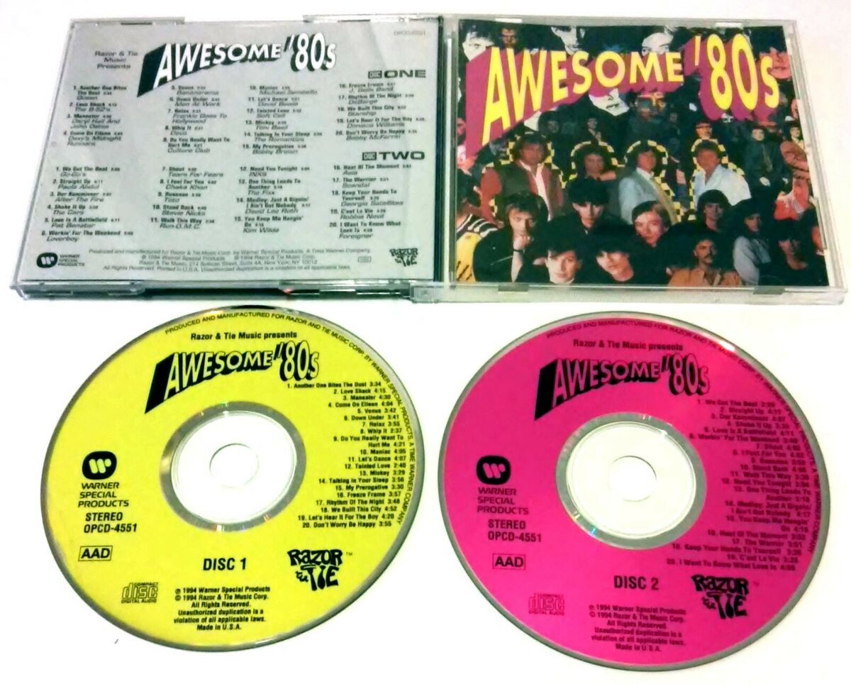 RARE - AWESOME '80S 2 CD WARNER 1994 RAZOR & TIE MUSIC RARE - AWESOME '80S 2 CD WARNER 1994 RAZOR & TIE MUSIC