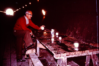 May 1965 Man With Old Tables Inside Mine Australia Kodak Slide T-E