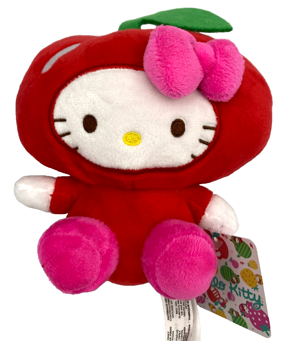 Set of 3 Hello Kitty Plush Toys Fruit Apple Strawberry Watermelon