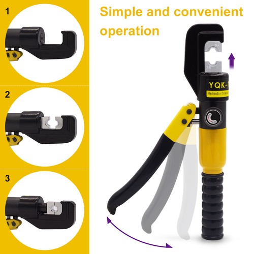 16 Ton 8 Dies Hydraulic Crimper Crimping Tools Wire Battery Cable Lug Terminal - Picture 3 of 14