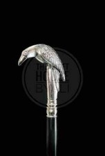 Rare Victorian RAVEN Handcrafted Walking Stick Cane-AL Steampunk Handle Walking