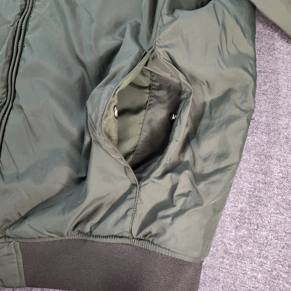 Men's Timberland Reversible Puffer Jacket XL Dark Green Brown Tan - Image 4 of 4