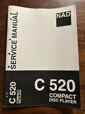 NAD C520 Compact Disc Lettore CD Manuale di Servizio Originale OEM Vintage