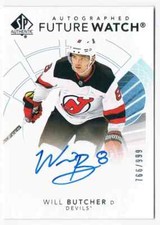 2017-18 SP AUTHENTIC FUTUTRE WATCH WILL BUTCHER ROOKIE AUTO 766/999 NEW JERSEY
