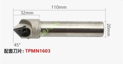 45° indexable chamfering arbor TP45 C20-25-110 +10Pcs TPKR1603 PDR insert