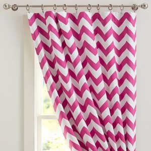 2 Pottery Barn Kids Blackout Panels Pink Chevron 52 X 96 Dry