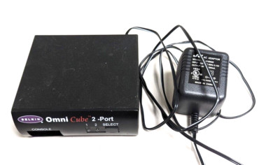 Belkin Omni Cube 2-Port KVM switch PS2 VGA port - F1D092 - Power supply included