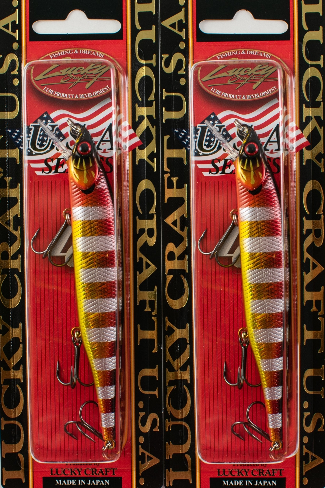 (LOT OF 2) LUCKY CRAFT LIGHTNING POINTER 110SP 1/2OZ MAGMA HEAT UP GILL I8139