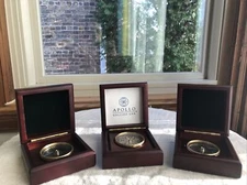 Lot of 3 Executive Nautical Brass Compasses in Handmade Wooden Box 