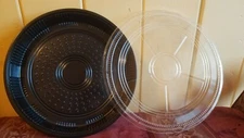 40/Sets Black Round Sushi Party Trays 14 inch Sushi Tray with Lid