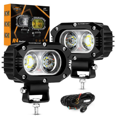 AUXBEAM 4'' LED Work Light Bar Flood Pods Fog Driving Lamp for Can-am Polaris ATV