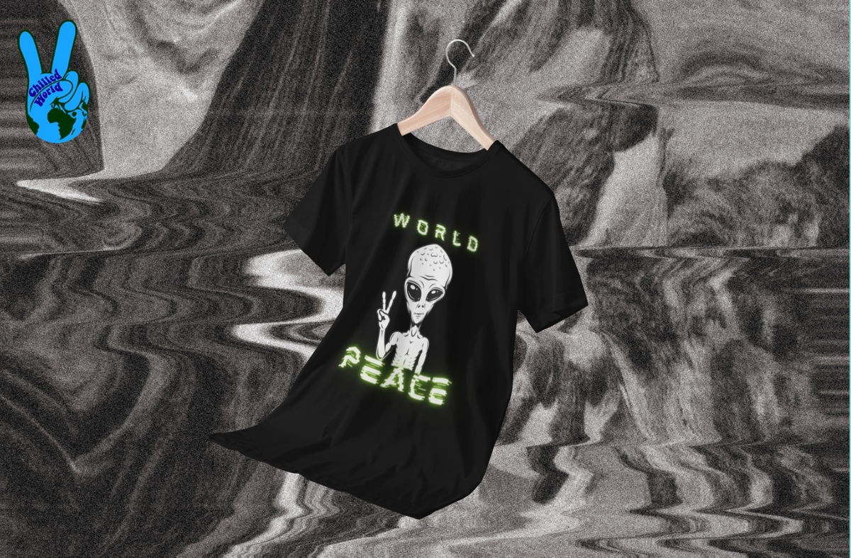 World Peace! T-Shirt Alien, UFO, Peace sign Top