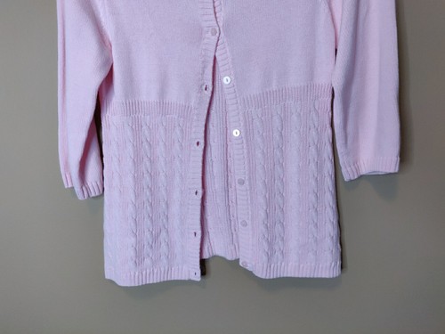Miss Attitude girls XL(16) cardigan pink scoop neck button up 3/4 sleeves - Picture 4 of 6