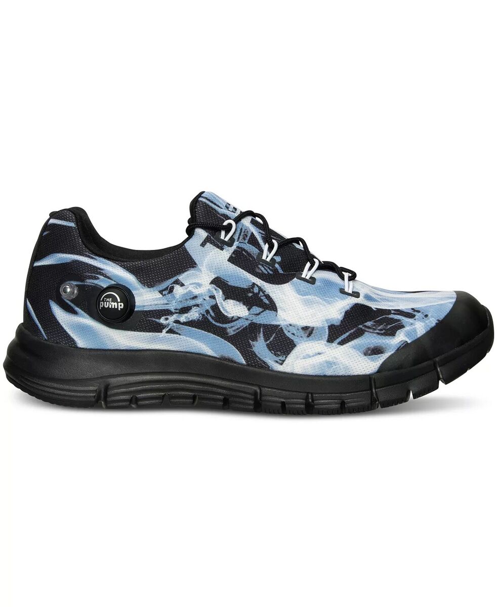 REEBOK ZPUMP FUSION FLAME Black White Blue MENS Running