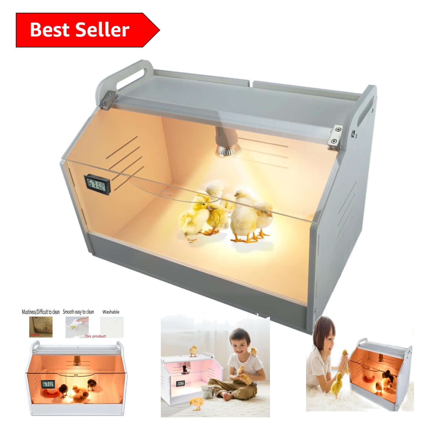 Transparent Poultry Hatcher Incubator for Chicks and Small Pets - 15.75 x 11.81