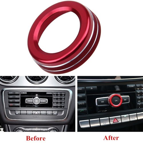 Sleek Red Alloy Engine Start/Stop Button Cover Trim For Mercedes-Benz – Easy Install, Dash-Mounted