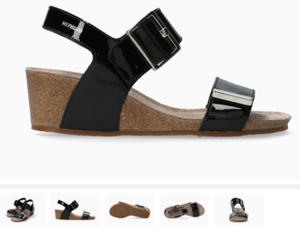 black wedge comfort sandals