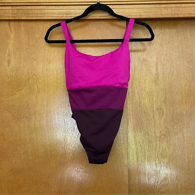 Athleta Coastline Colorblock One Piece Swimsuit in Electric Fuchsia Sze XS Beach