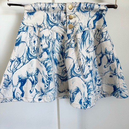 MOLO NWT Denim 2 Piece Set Horses Western Cowgirl Country Blue White Girls 6 - Picture 9 of 16