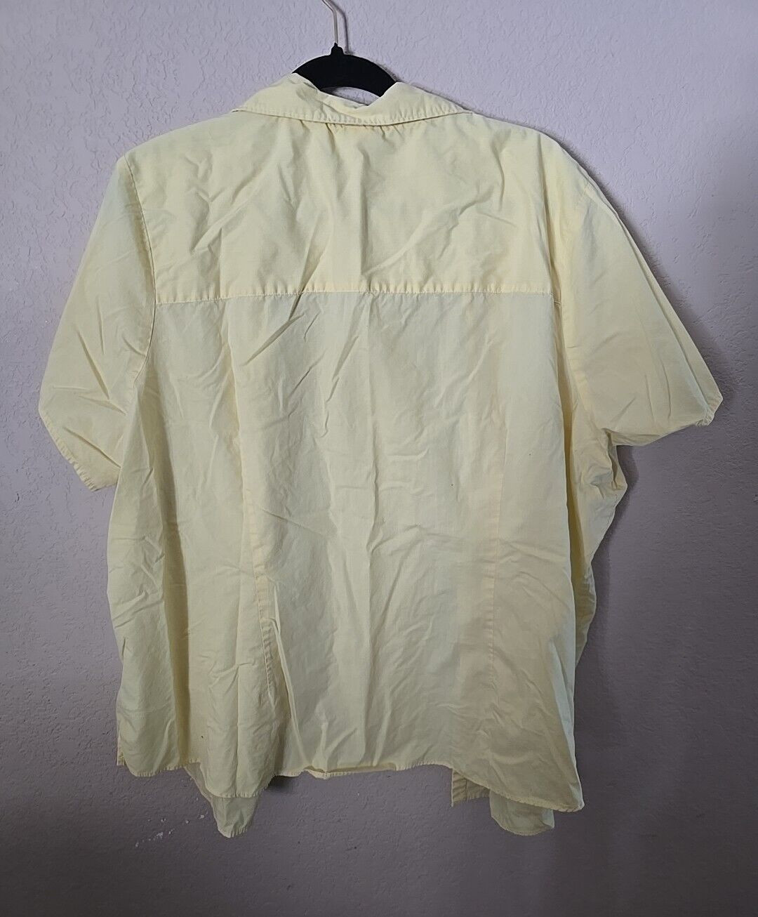 Basic Editions Yellow Short Sleeve Button Down Ca… - image 2