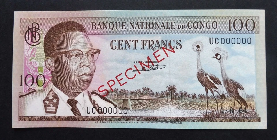 République Démocratique du Congo - 100 Francs - 1er août 1964 - SPECIMEN - Photo 1/2