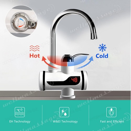 Electric 360° Fast Instant Cold Hot Water Tap Faucet Heater Safe Home Kitchen Oz - Picture 11 of 12