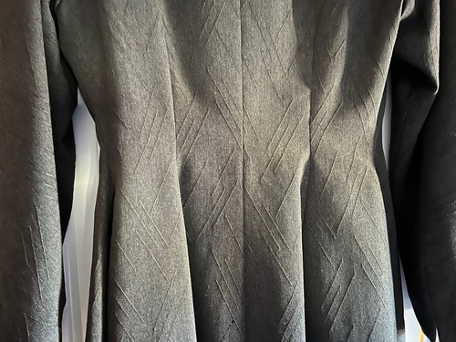 Vintage 1940s Dellbury Model grey button ladies long pure Worsted coat - Picture 9 of 12