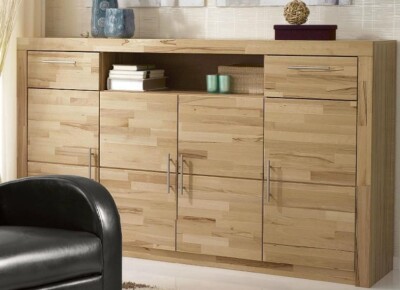 Highboard Anrichte Kommode Sideboard wildeiche teilmassiv, geölt 3442-10