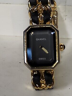 Chanel Premiere Rock Quartz Watch Plated Metal and Leather 20 - need  batteries