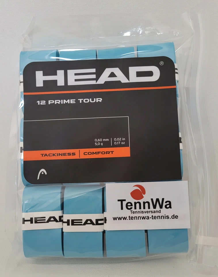 Neues Profi-Overgrip: 12er Pack HEAD Prime Tour Grip, Griffband 0,6mm blau - Bild 1 von 1
