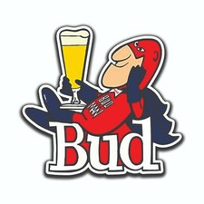 Budweiser Bud Man With Beer Glass Decal / Bumper Sticker