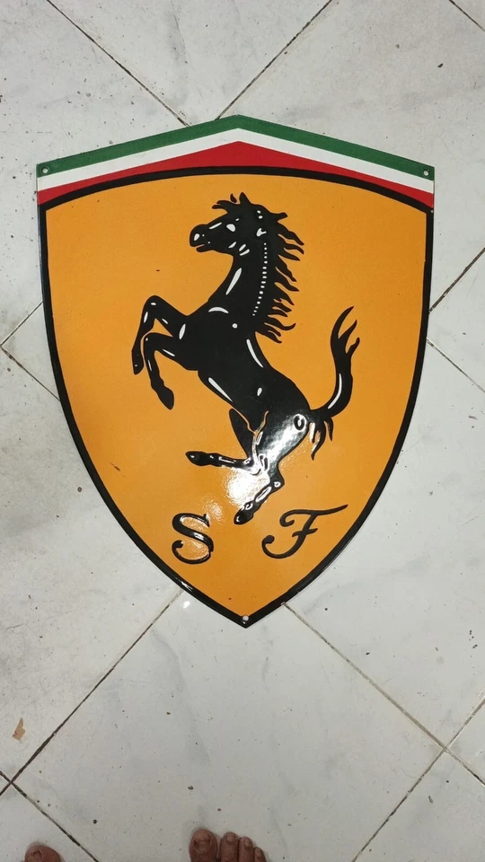 Ferrari Porcelain Enamel Heavy Metal Sign 28 Inches Single Side - Image 3 of 3