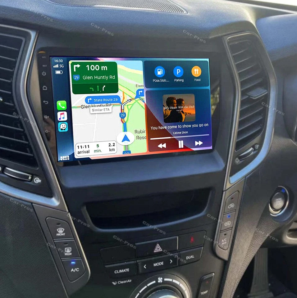 RADIO COCHE CARPLAY GPS ESTÉREO NAVEGACIÓN BT PARA HYUNDAI SANTA FE SPORT IX45 2013-2018 Foto 3 de 4