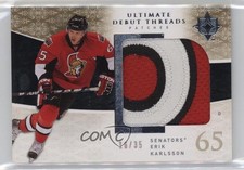 2009 Upper Deck Ultimate Collection Debut Threads 16/35 Erik Karlsson Patch 0i6