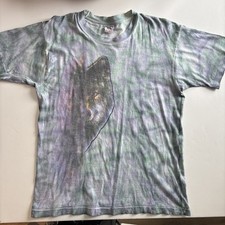 Wolf Tie Dyed T-Shirt L Large Nature Single Stitch Crewneck Made In USA Vintage