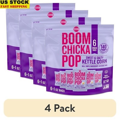 Sweet Salty Kettle Corn Popcorn 6 Count 1oz Bags Vegan Gluten Free Snack 4 Pack