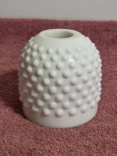 Vintage Fenton Art Glass White Milk Glass Hobnail Fairy Candle Lamp Top ONLY