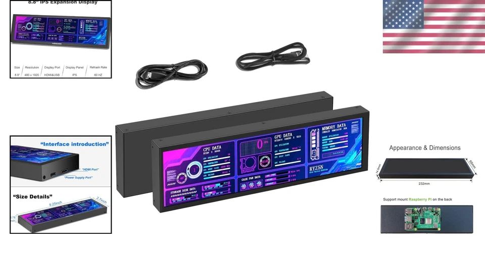 8.8-Inch USB Mini Screen with Glossy Finish for Multi-Device Compatibility - Image 2 of 4